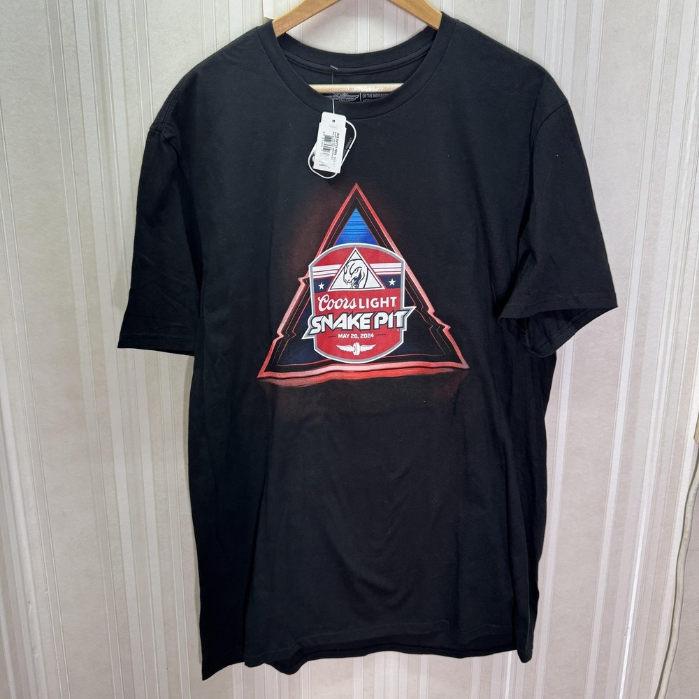Indianapolis Motor Speedway Shirt Mens 2XL Black Coors Light Snake Pit Indy 500